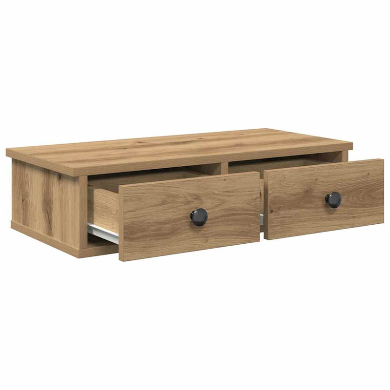 vidaXL Falipolc fiókokkal artisian tölgy 60x28x15 cm műszaki fa