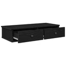 vidaXL Falipolc fiókokkal fekete 80x31x17 cm műszaki fa