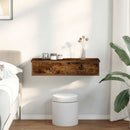 vidaXL Falipolc fiókokkal füstölt tölgy 80x31x17 cm műszaki fa