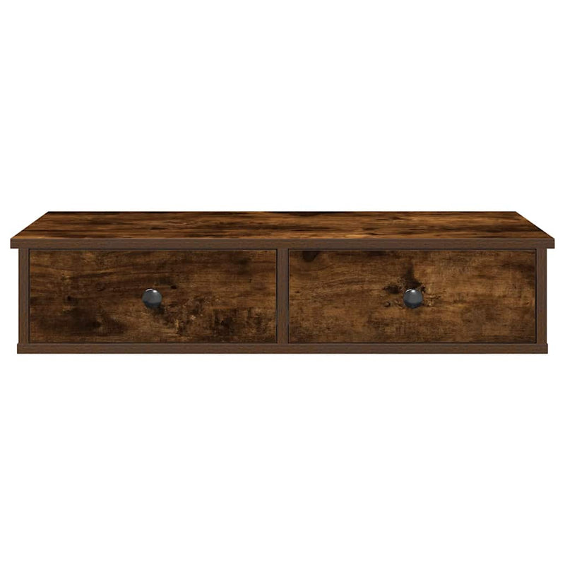 vidaXL Falipolc fiókokkal füstölt tölgy 80x31x17 cm műszaki fa