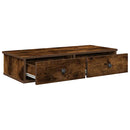 vidaXL Falipolc fiókokkal füstölt tölgy 80x31x17 cm műszaki fa