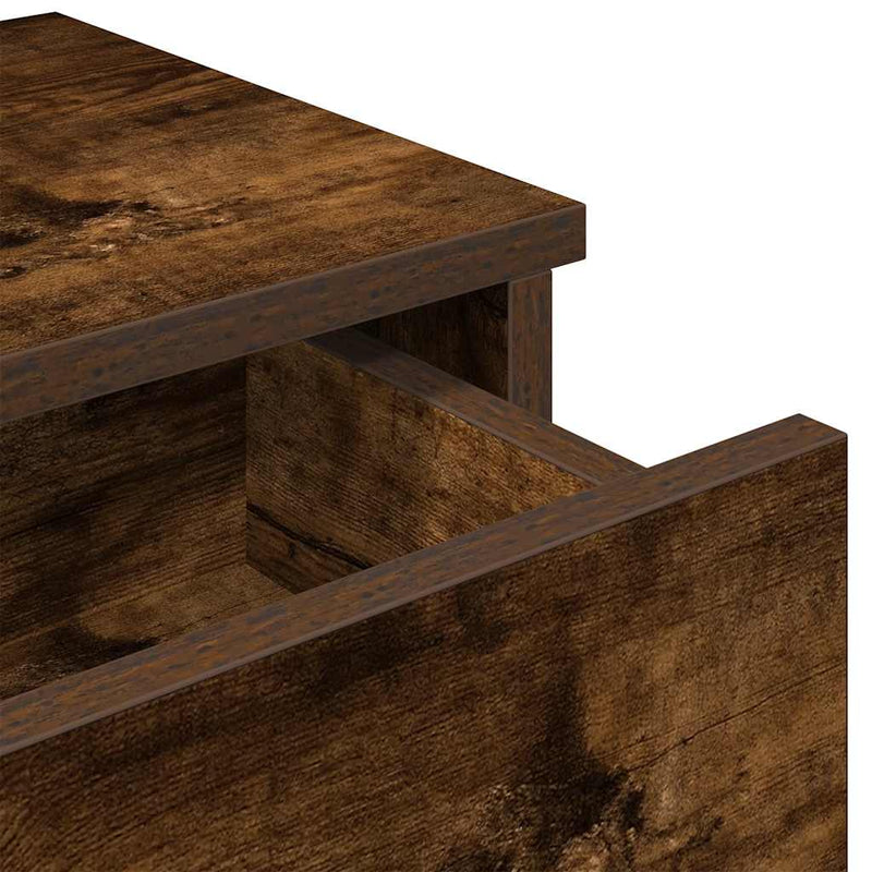 vidaXL Falipolc fiókokkal füstölt tölgy 80x31x17 cm műszaki fa