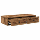 vidaXL Falipolc fiókokkal régi fa 80x31x17 cm műszaki fa
