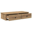 vidaXL Falipolc fiókokkal artisian tölgy 80x31x17 cm műszaki fa