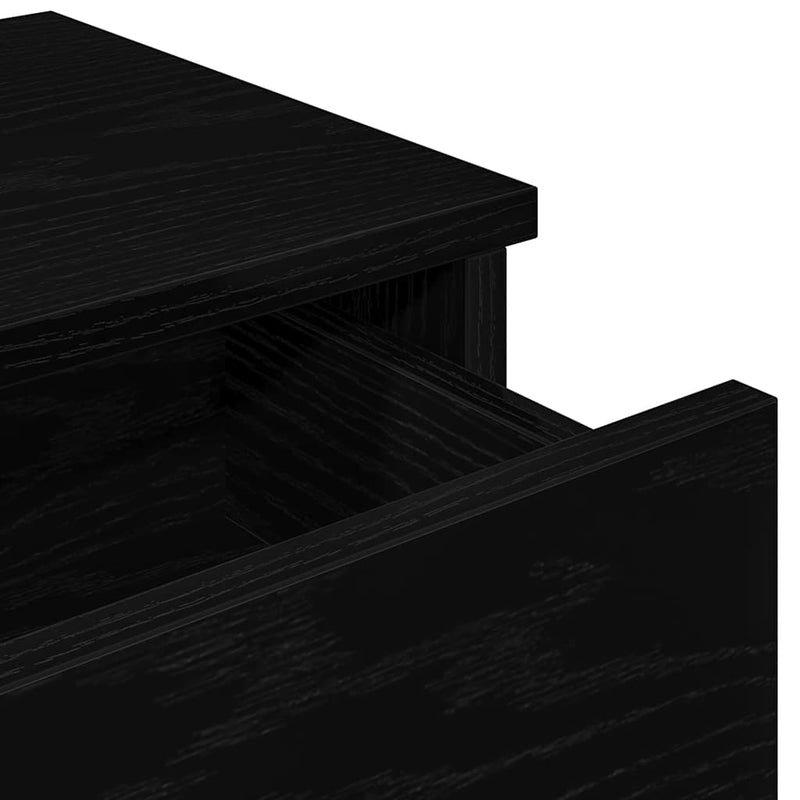 vidaXL fekete szerelt fa falipolc fiókokkal 100 x 37,5 x 19 cm