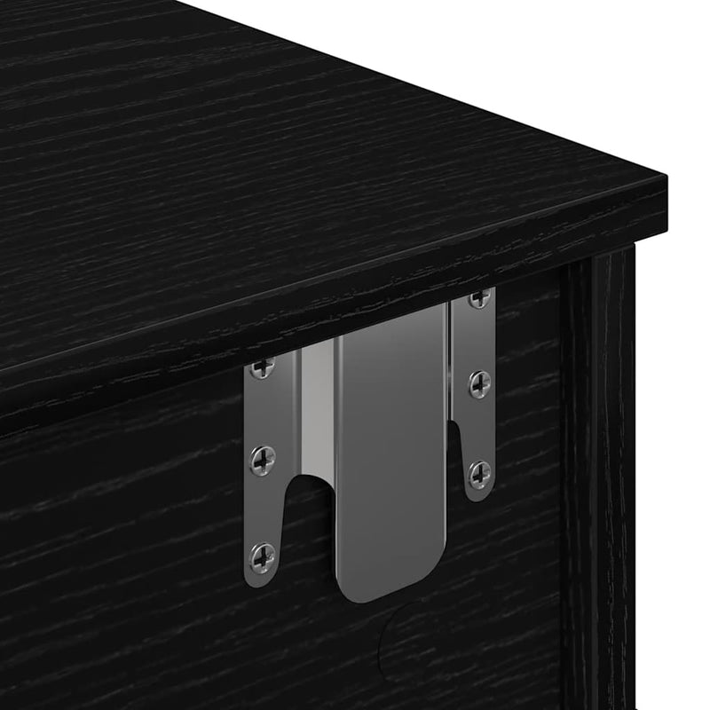 vidaXL fekete szerelt fa falipolc fiókokkal 100 x 37,5 x 19 cm