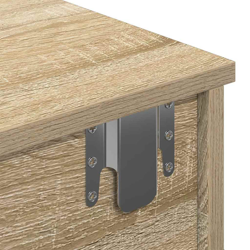 vidaXL sonoma tölgy szerelt fa falipolc fiókokkal 100 x 37,5 x 19 cm