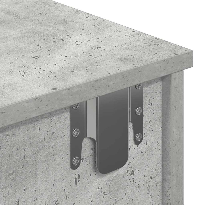 vidaXL betonszürke szerelt fa falipolc fiókokkal 100 x 37,5 x 19 cm
