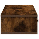 vidaXL füstölt tölgy szerelt fa falipolc fiókokkal 100 x 37,5 x 19 cm