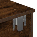 vidaXL füstölt tölgy szerelt fa falipolc fiókokkal 100 x 37,5 x 19 cm