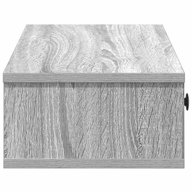 vidaXL szürke sonoma szerelt fa falipolc fiókokkal 100 x 37,5 x 19 cm