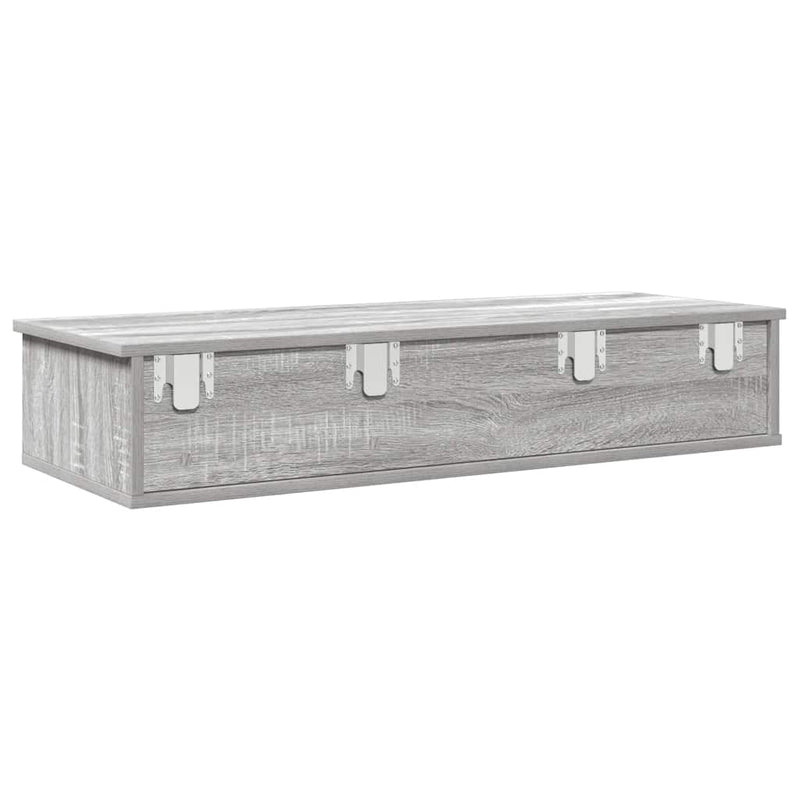 vidaXL szürke sonoma szerelt fa falipolc fiókokkal 100 x 37,5 x 19 cm