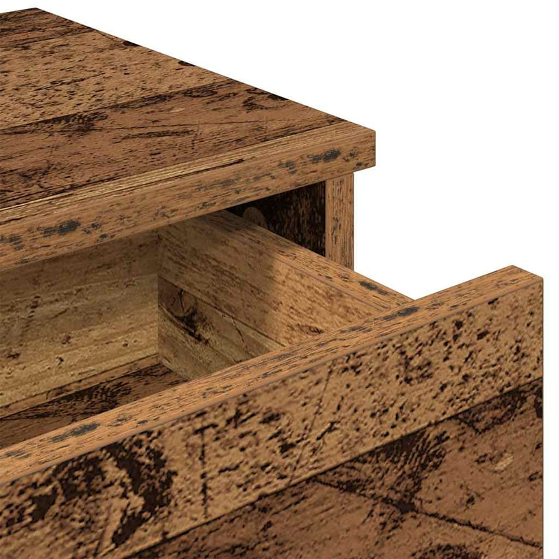 vidaXL antik fa szerelt fa falipolc fiókokkal 100 x 37,5 x 19 cm