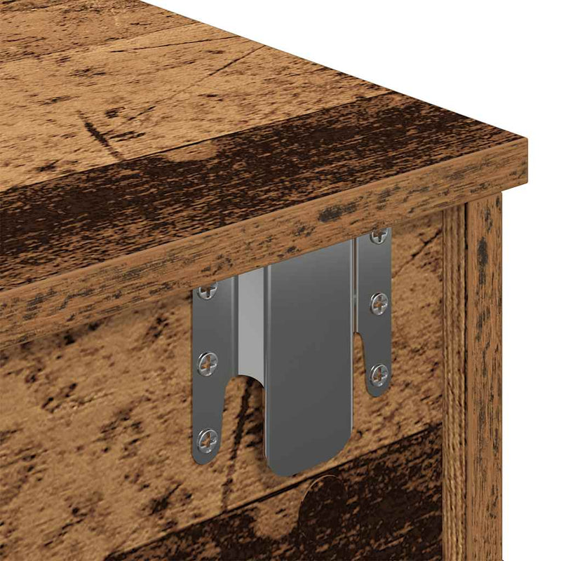 vidaXL antik fa szerelt fa falipolc fiókokkal 100 x 37,5 x 19 cm
