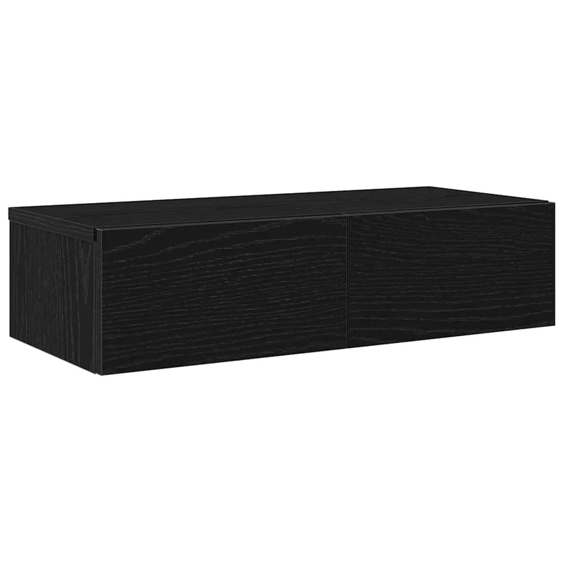 vidaXL Falipolc fiókokkal fekete 60x26,5x15 cm műszaki fa