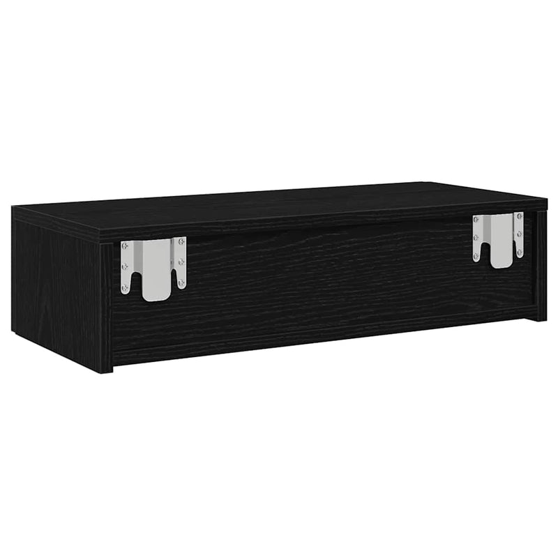 vidaXL Falipolc fiókokkal fekete 60x26,5x15 cm műszaki fa