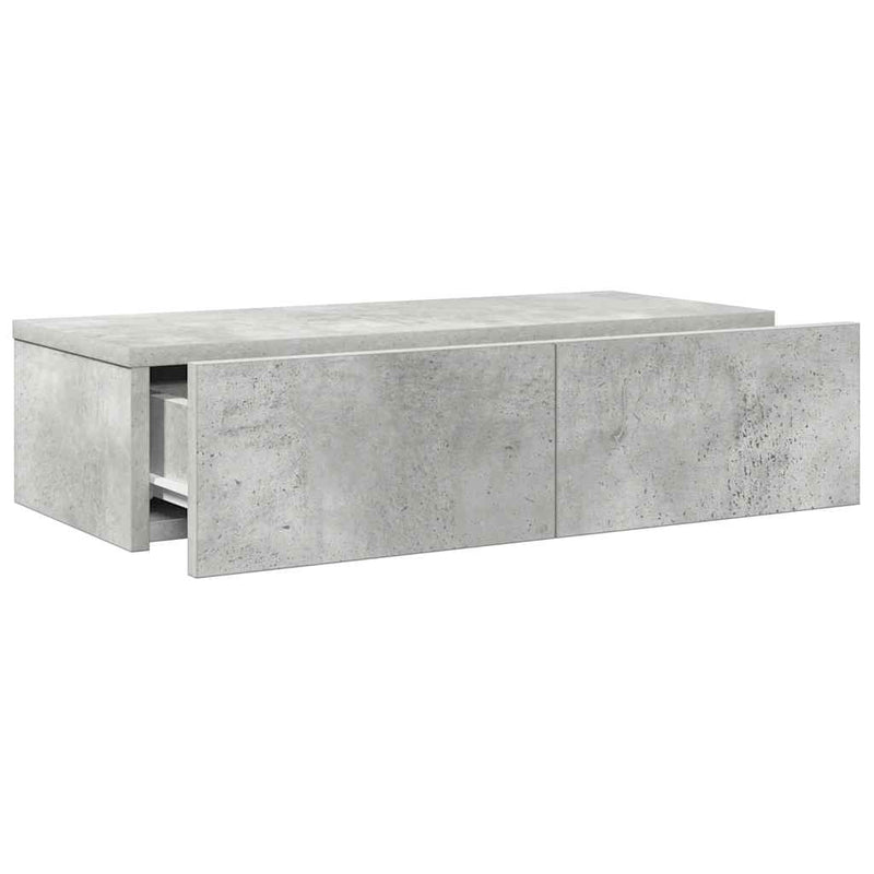 vidaXL Falipolc fiókokkal betonszürke 60x26,5x15 cm műszaki fa