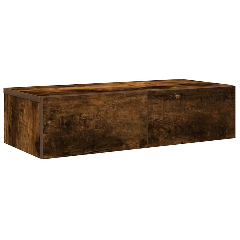 vidaXL Falipolc fiókokkal füstölt tölgy 60x26,5x15 cm műszaki fa