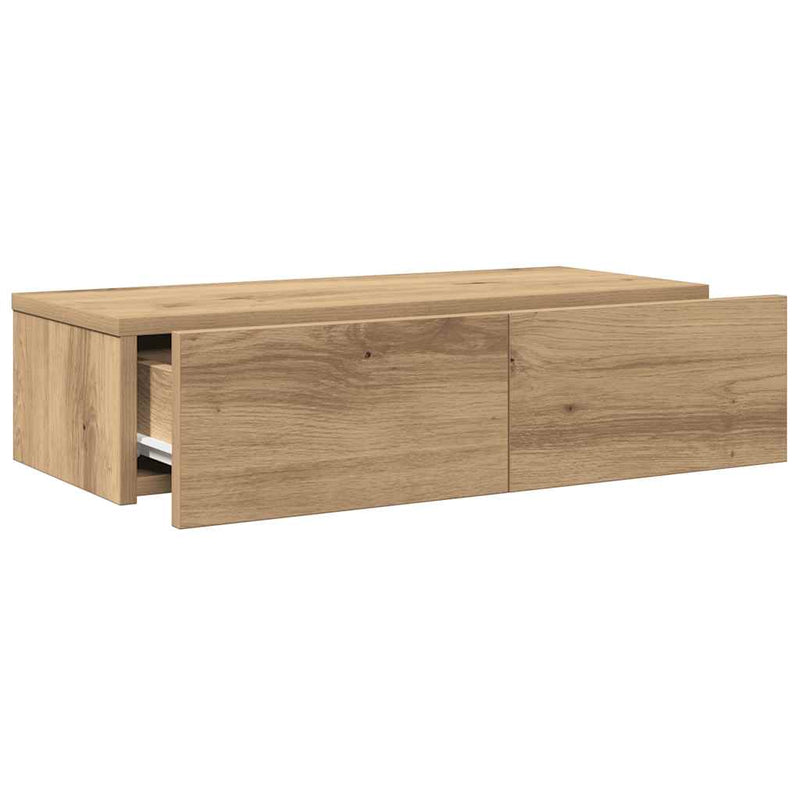 vidaXL Falipolc fiókokkal artisian tölgy 60x26,5x15 cm műszaki fa