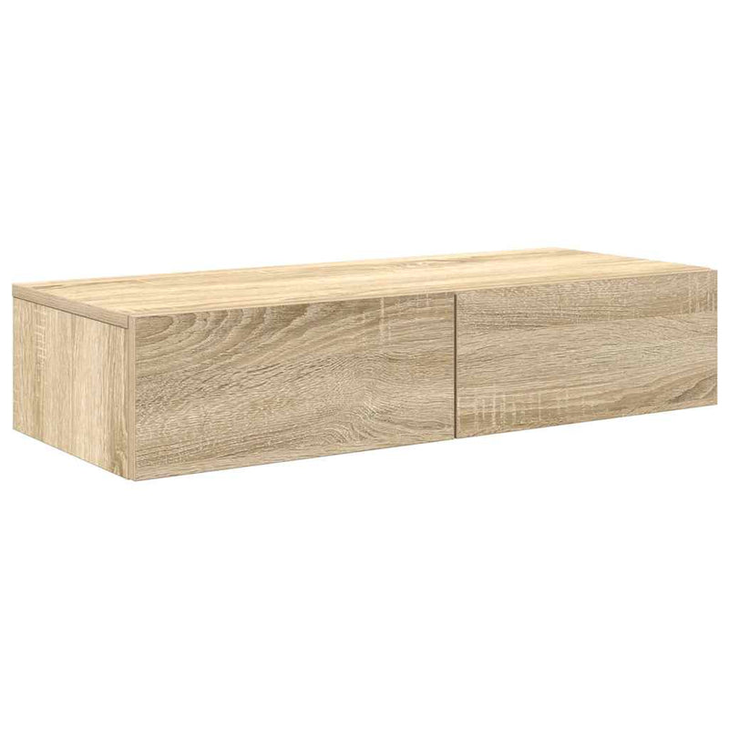vidaXL Falipolc fiókokkal sonoma tölgy 80x33x17 cm műszaki fa