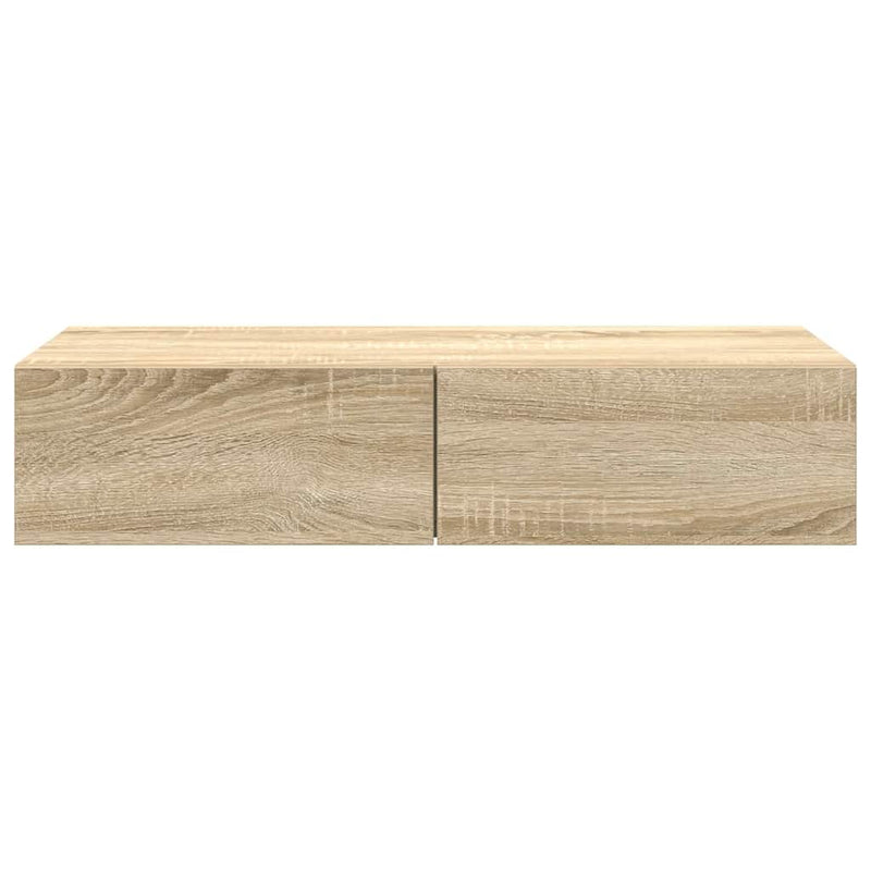 vidaXL Falipolc fiókokkal sonoma tölgy 80x33x17 cm műszaki fa
