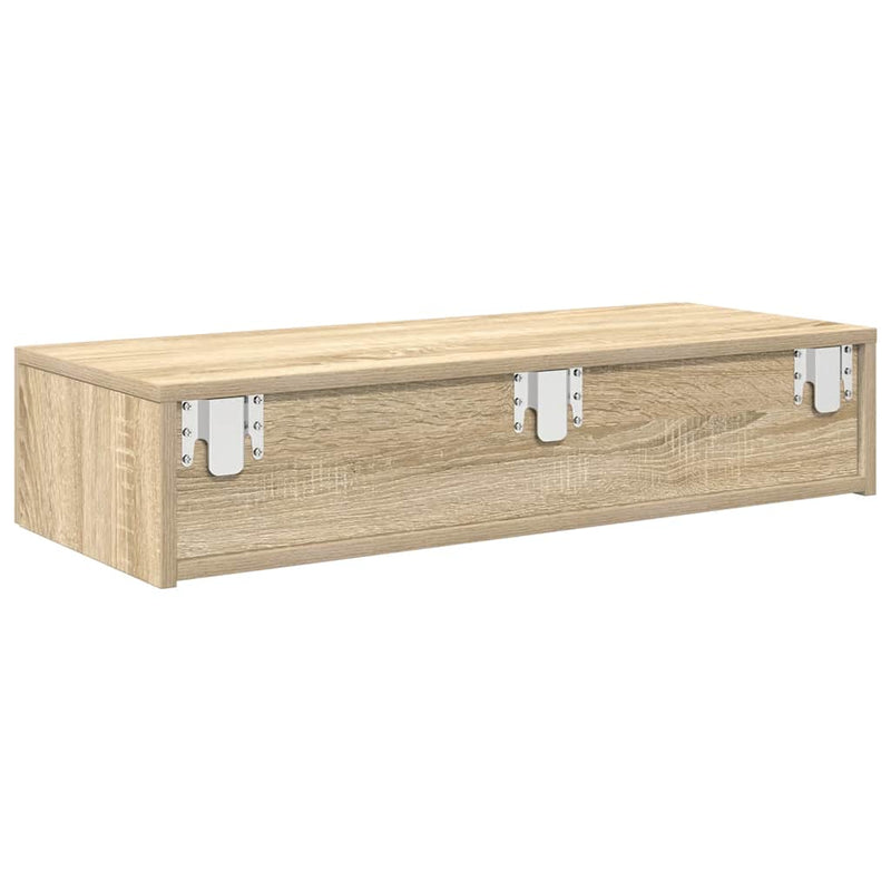 vidaXL Falipolc fiókokkal sonoma tölgy 80x33x17 cm műszaki fa