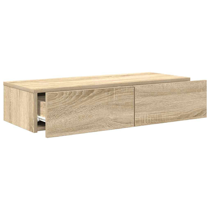 vidaXL Falipolc fiókokkal sonoma tölgy 80x33x17 cm műszaki fa