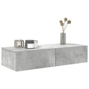 vidaXL Falipolc fiókokkal betonszürke 80x33x17 cm műszaki fa