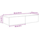 vidaXL Falipolc fiókokkal betonszürke 80x33x17 cm műszaki fa