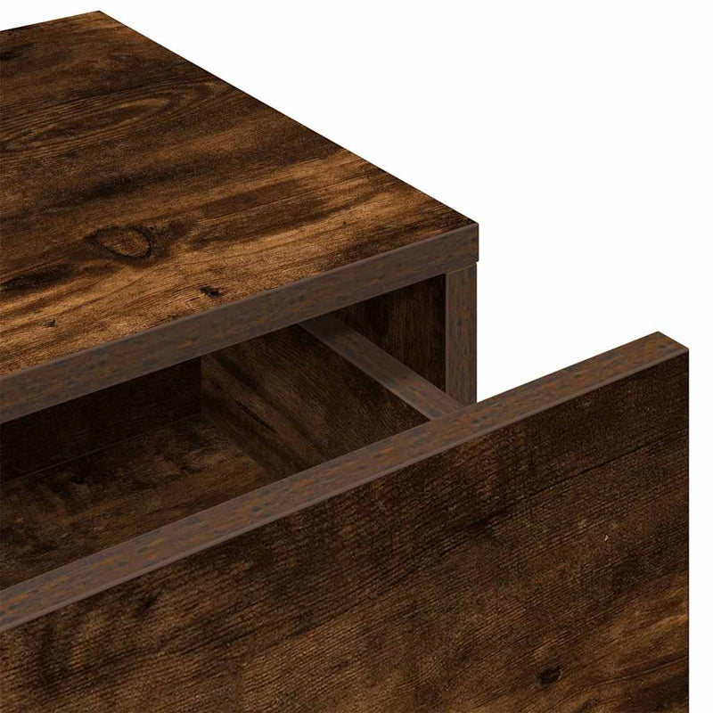 vidaXL Falipolc fiókokkal füstölt tölgy 80x33x17 cm műszaki fa