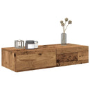 vidaXL Falipolc fiókokkal régi fa 80x33x17 cm műszaki fa