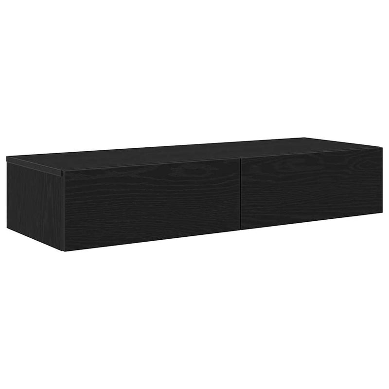vidaXL Falipolc fiókokkal fekete 100x36x19 cm műszaki fa