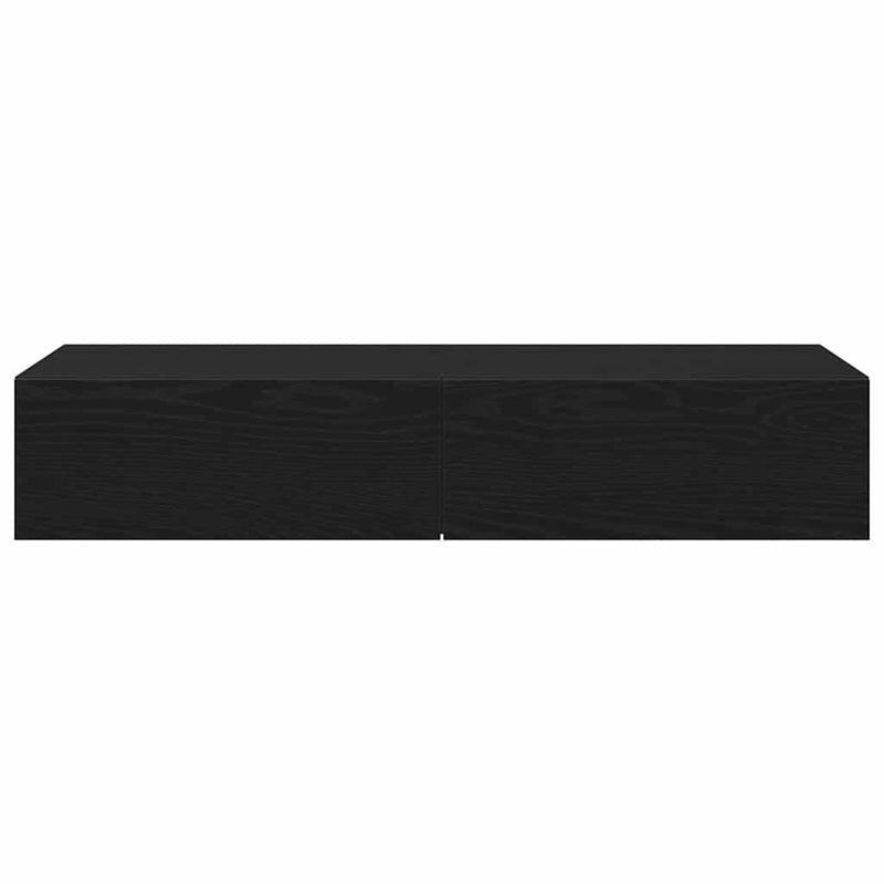 vidaXL Falipolc fiókokkal fekete 100x36x19 cm műszaki fa