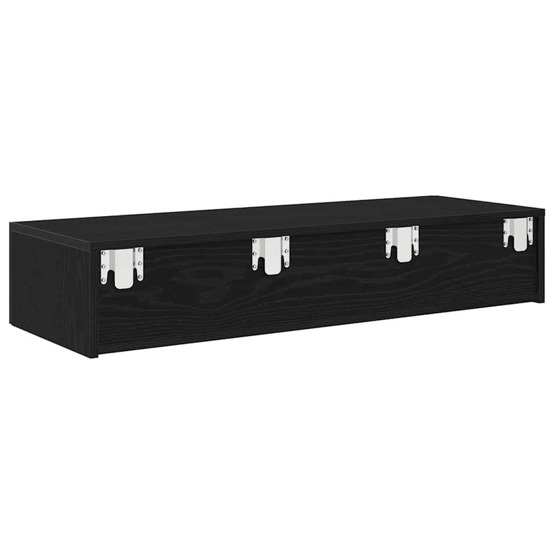 vidaXL Falipolc fiókokkal fekete 100x36x19 cm műszaki fa