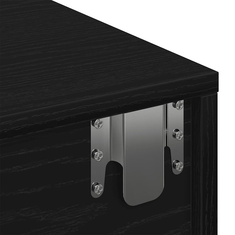 vidaXL Falipolc fiókokkal fekete 100x36x19 cm műszaki fa