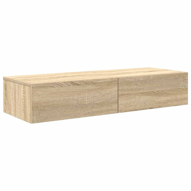 vidaXL Falipolc fiókokkal sonoma tölgy 100x36x19 cm műszaki fa