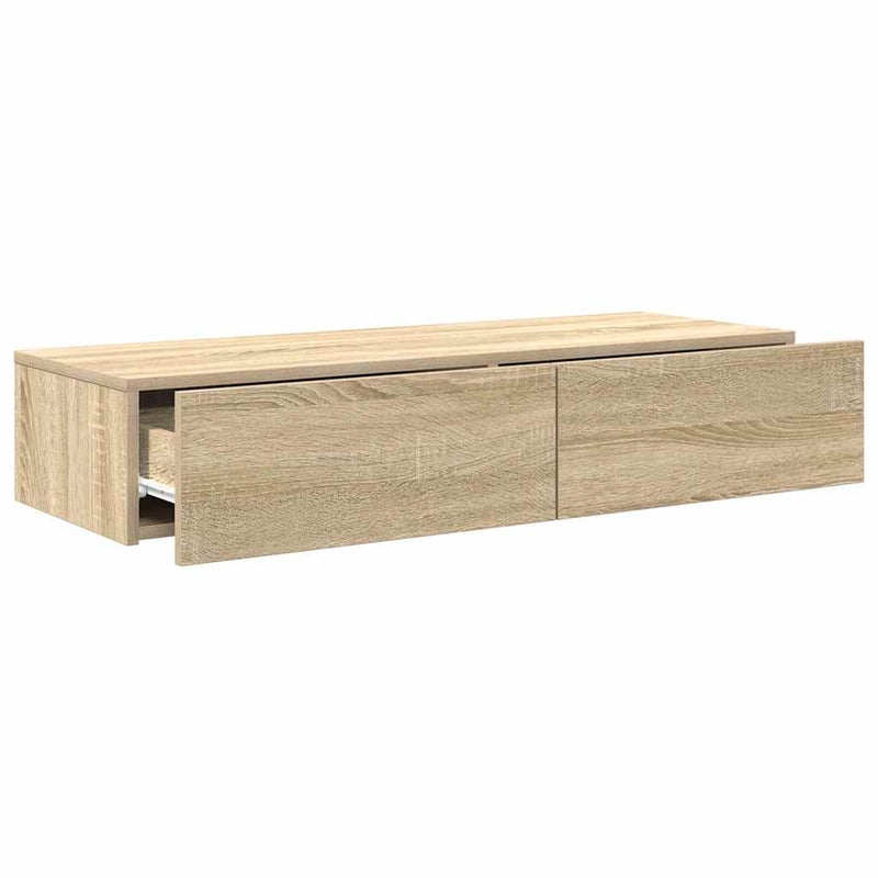 vidaXL Falipolc fiókokkal sonoma tölgy 100x36x19 cm műszaki fa