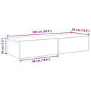 vidaXL Falipolc fiókokkal sonoma tölgy 100x36x19 cm műszaki fa