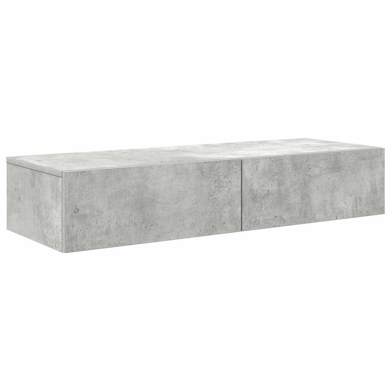 vidaXL Falipolc fiókokkal betonszürke 100x36x19 cm műszaki fa