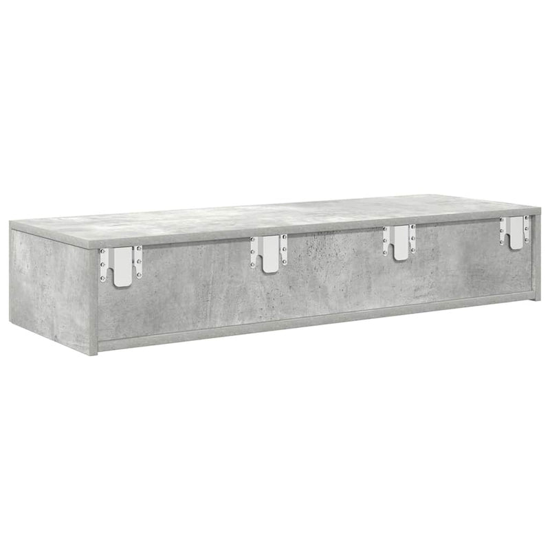 vidaXL Falipolc fiókokkal betonszürke 100x36x19 cm műszaki fa