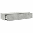 vidaXL Falipolc fiókokkal betonszürke 100x36x19 cm műszaki fa