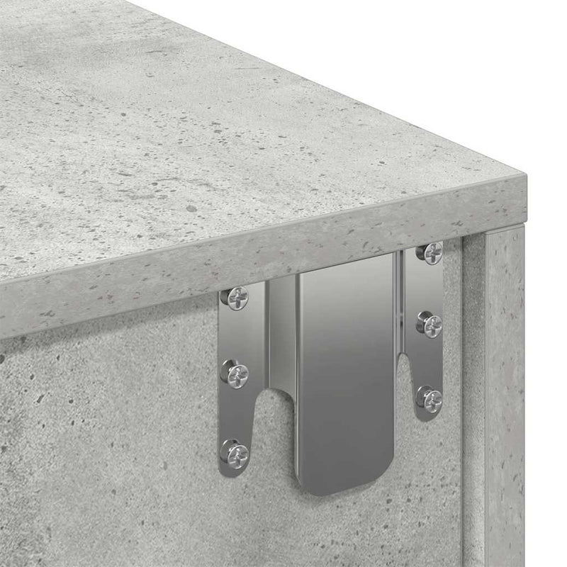 vidaXL Falipolc fiókokkal betonszürke 100x36x19 cm műszaki fa