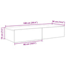 vidaXL Falipolc fiókokkal betonszürke 100x36x19 cm műszaki fa