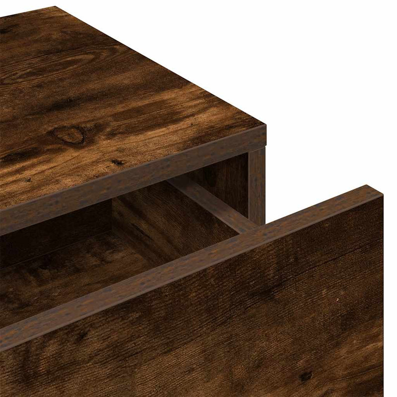 vidaXL Falipolc fiókokkal füstölt tölgy 100x36x19 cm műszaki fa