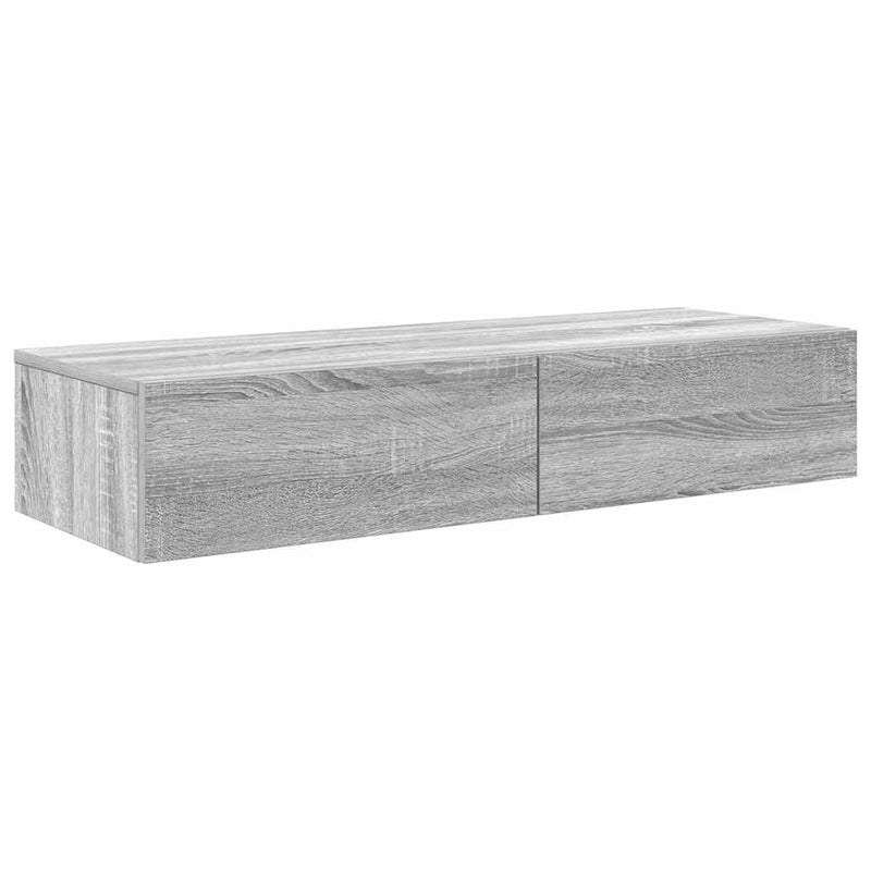 vidaXL Falipolc fiókokkal szürke sonoma 100x36x19 cm műszaki fa