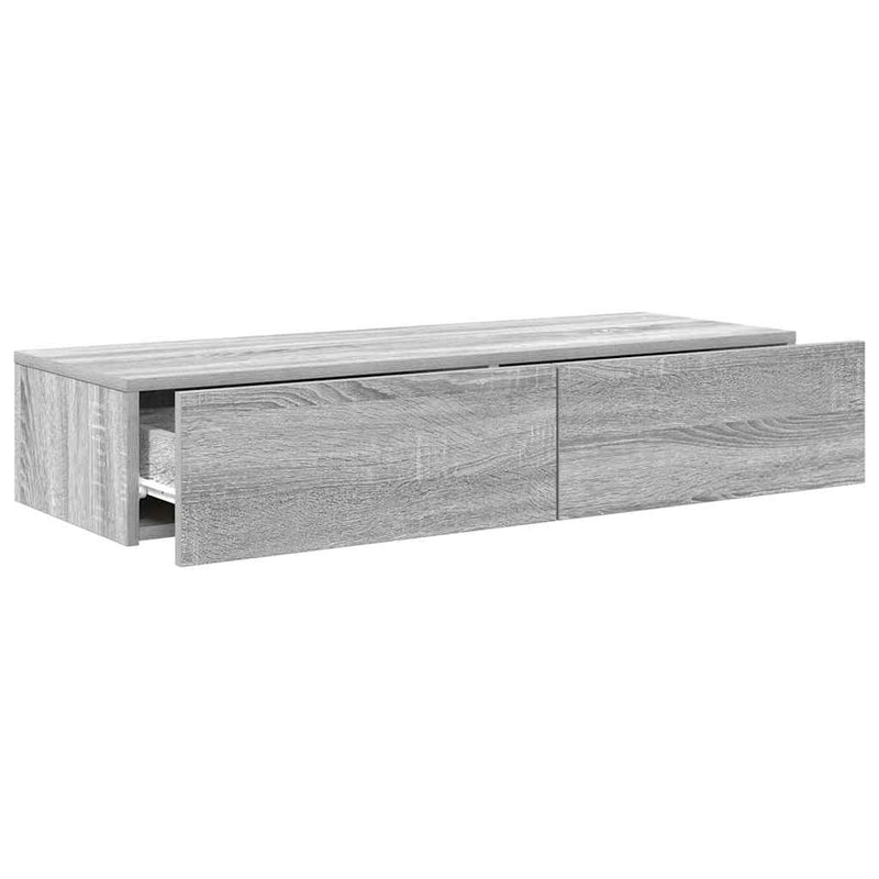 vidaXL Falipolc fiókokkal szürke sonoma 100x36x19 cm műszaki fa