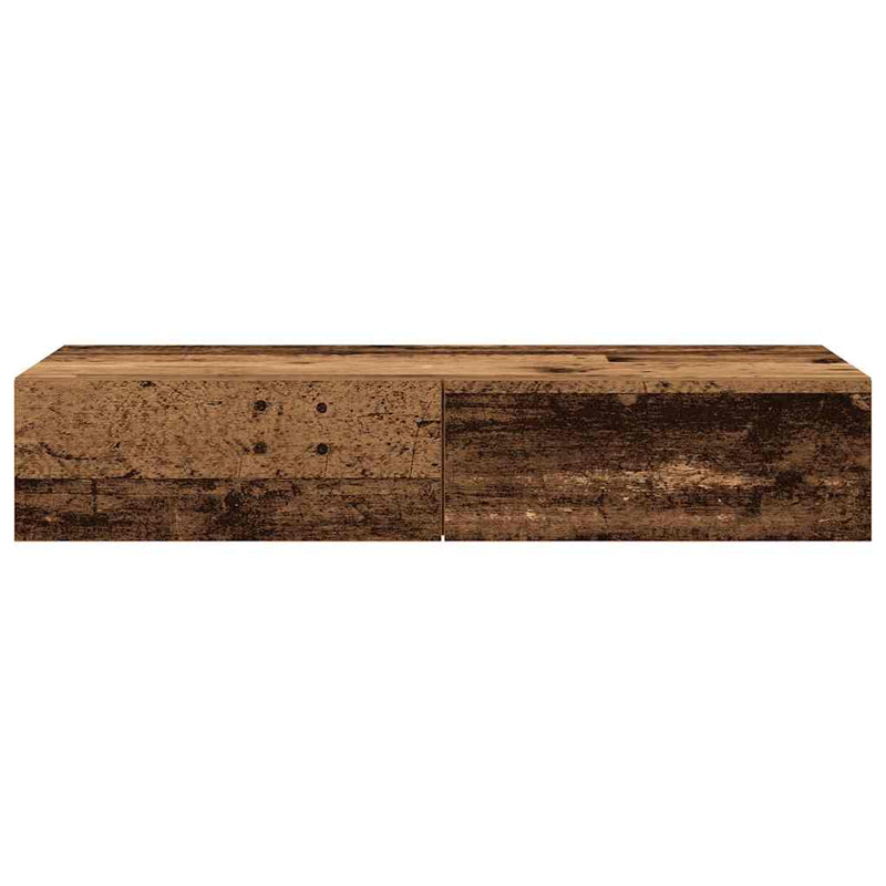 vidaXL Falipolc fiókokkal régi fa 100x36x19 cm műszaki fa