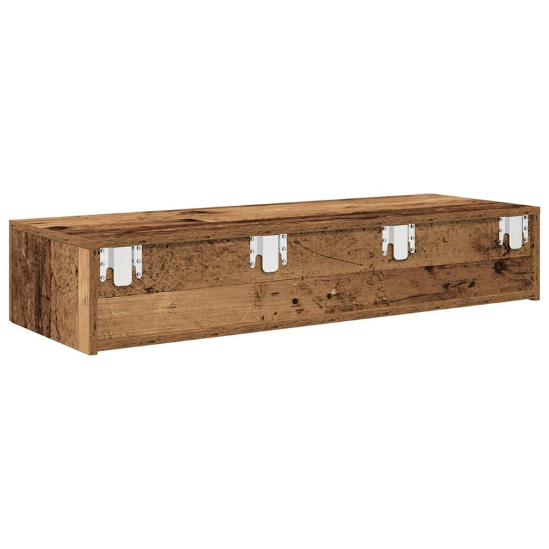 vidaXL Falipolc fiókokkal régi fa 100x36x19 cm műszaki fa