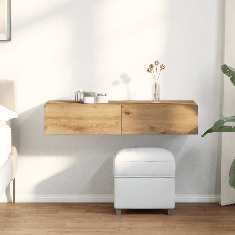 vidaXL Falipolc fiókokkal artisian tölgy 100x36x19 cm műszaki fa