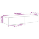 vidaXL Falipolc fiókokkal artisian tölgy 100x36x19 cm műszaki fa